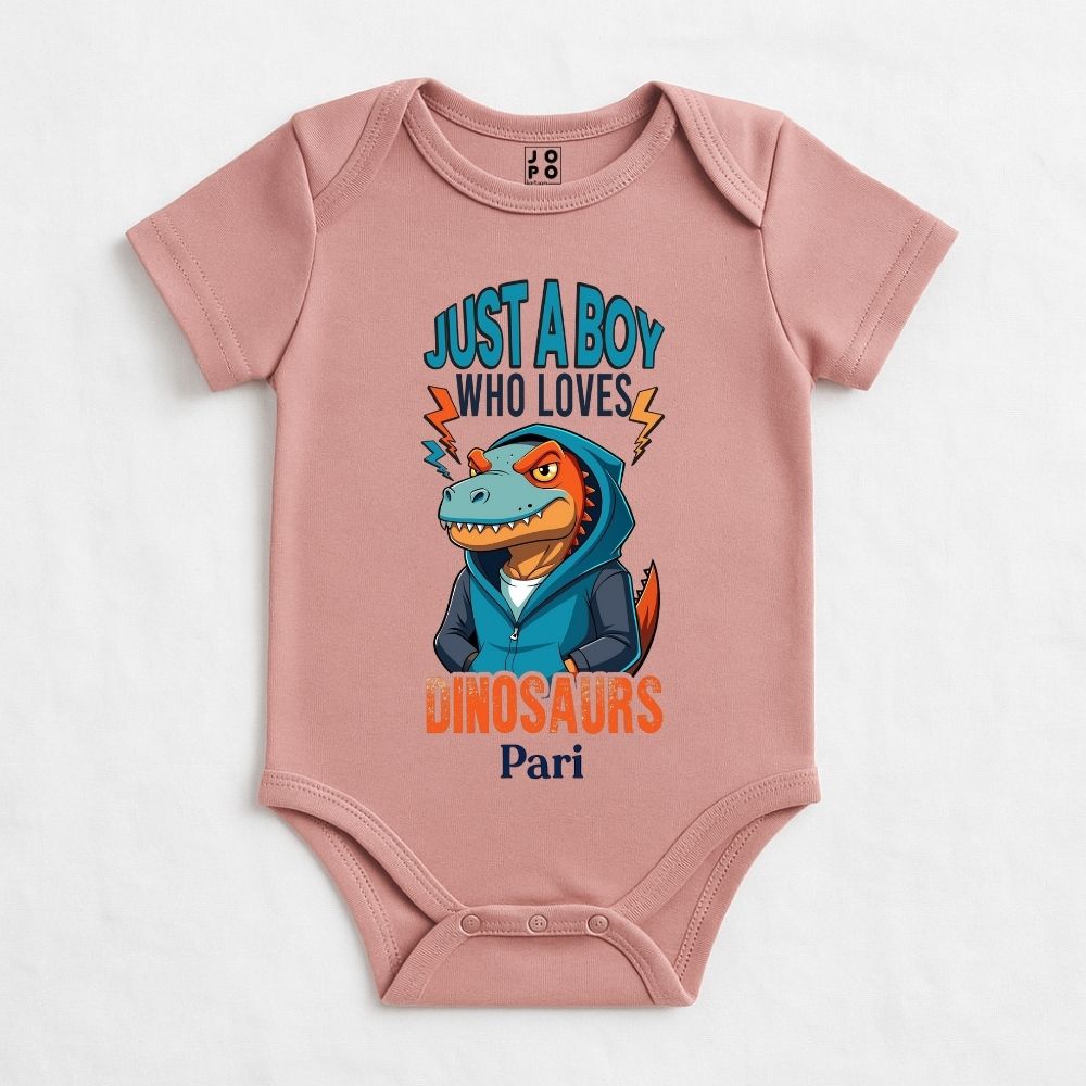 Just a Boy Who Loves Dinosaurs Baby Romper