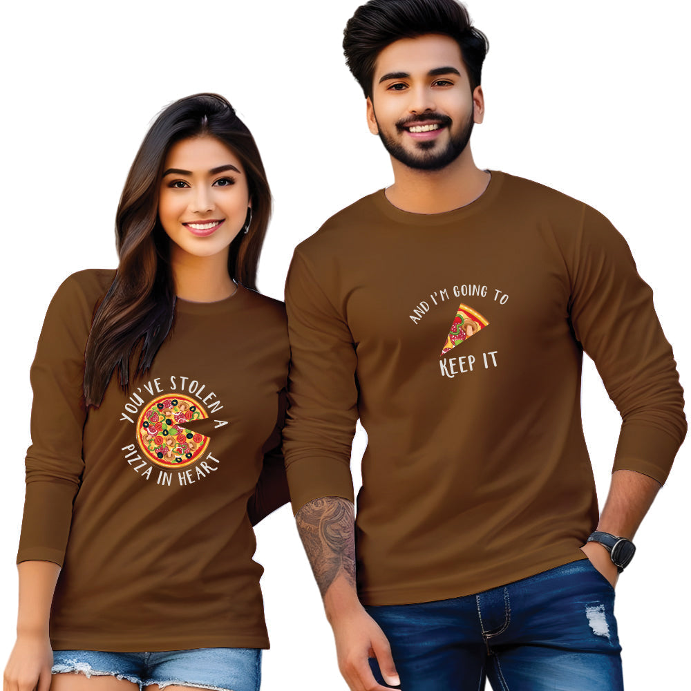 Full Sleeve Couple Printed T Shirt
