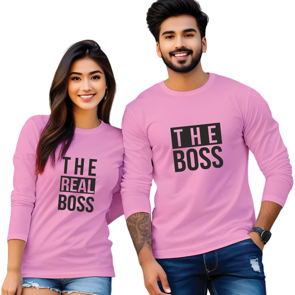 The Real Boss & The Boss full Sleeve Couple T Shirt