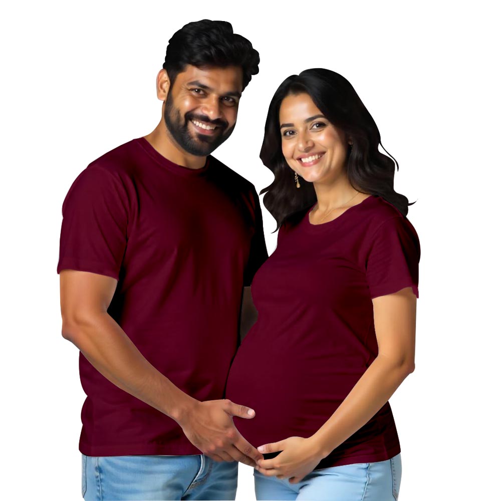 Plain Maternity Couple Tshirts for Layering
