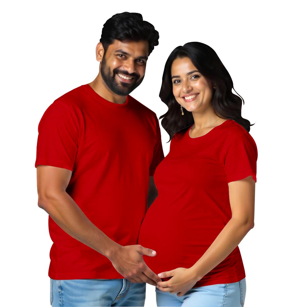 Plain Maternity Couple Tshirts for Layering