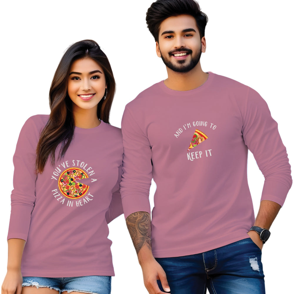 Full Sleeve Couple Printed T Shirt