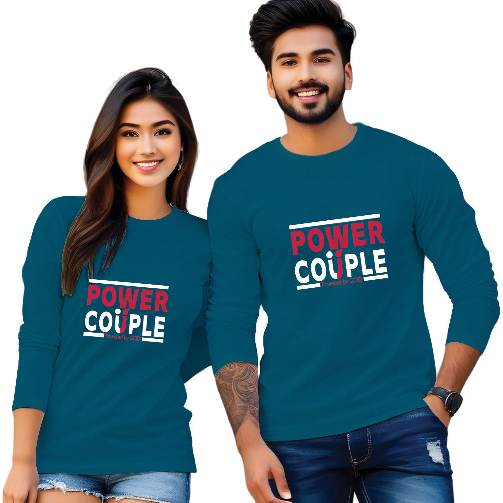 Power Couple Full Sleeve Print T Shirt