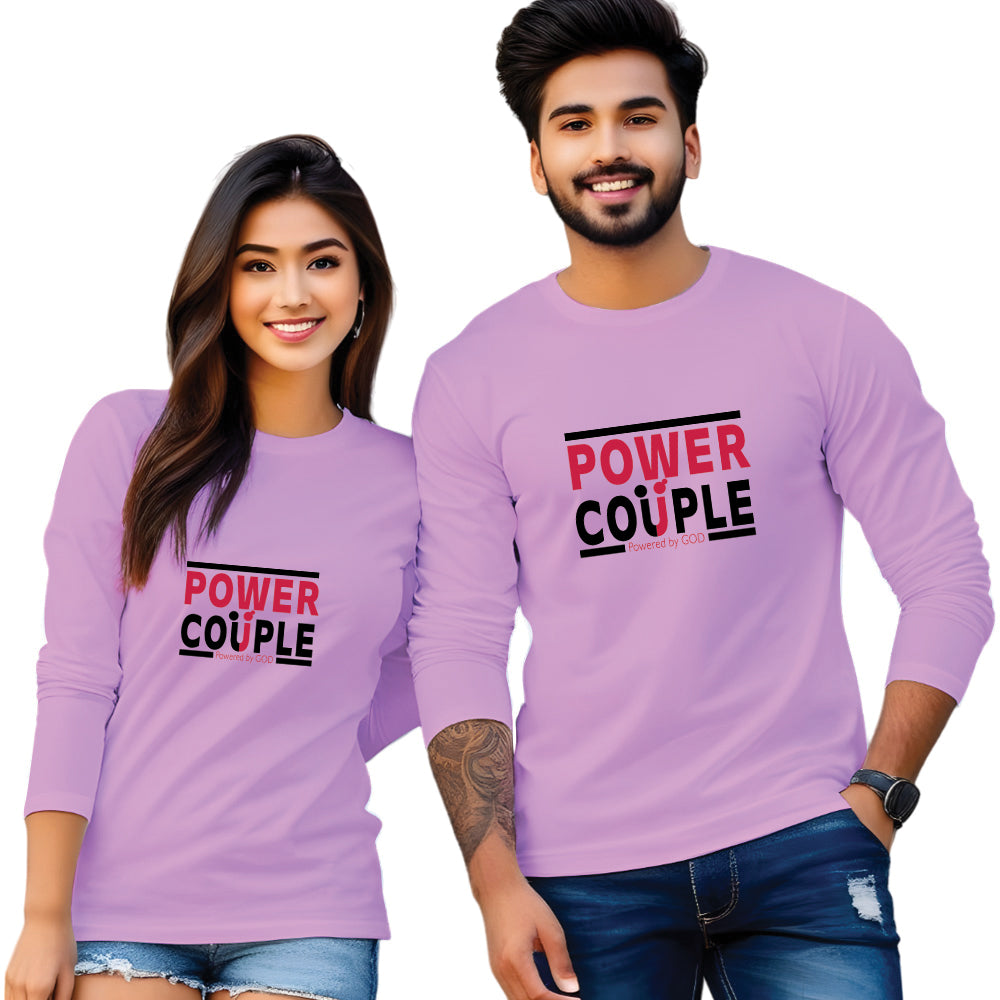 Power Couple Full Sleeve Print T Shirt