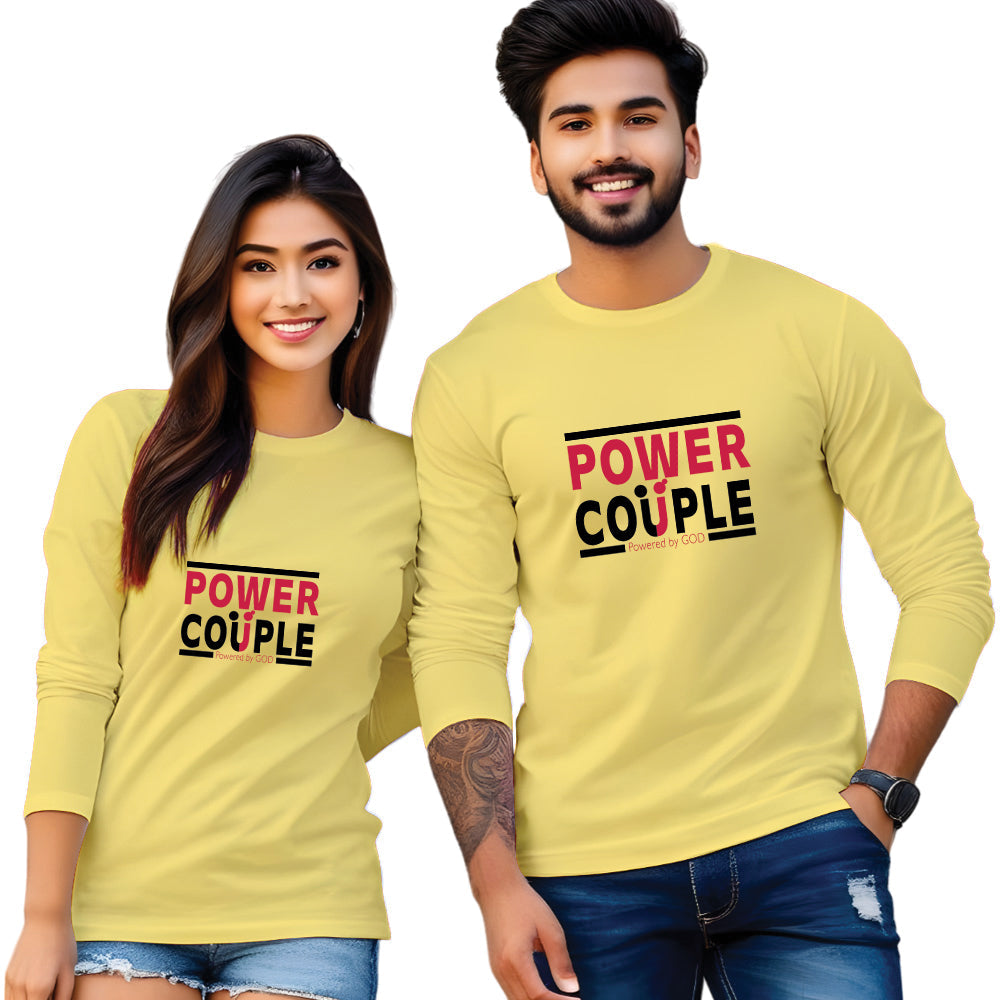 Power Couple Full Sleeve Print T Shirt