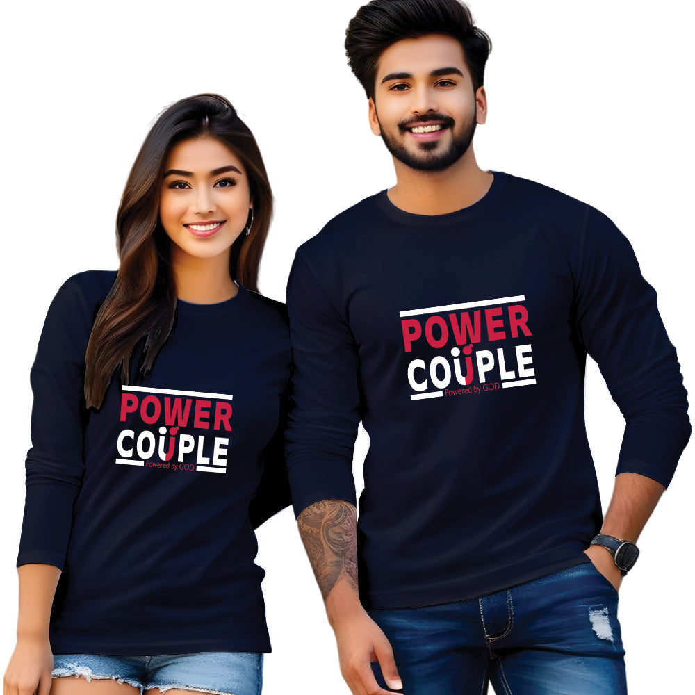 Power Couple Full Sleeve Print T Shirt