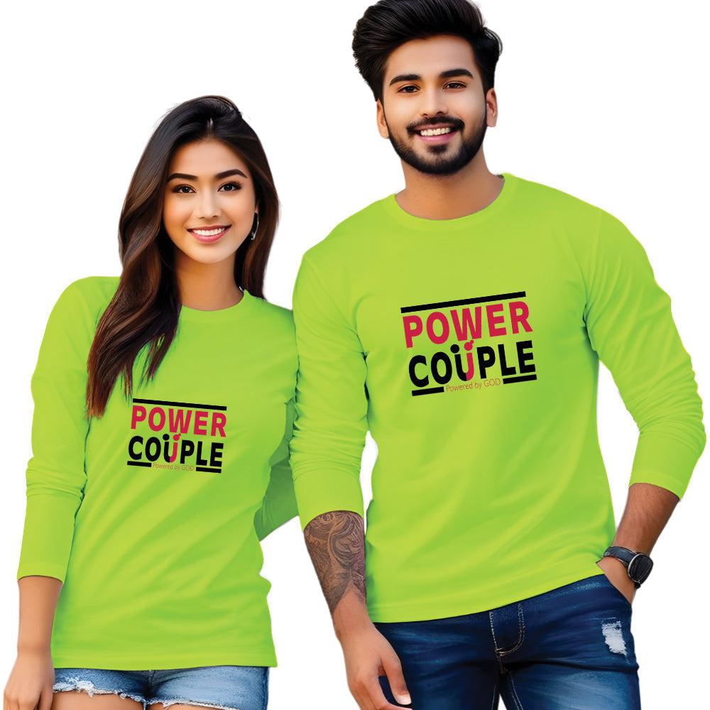 Power Couple Full Sleeve Print T Shirt
