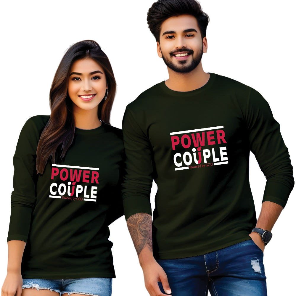 Power Couple Full Sleeve Print T Shirt