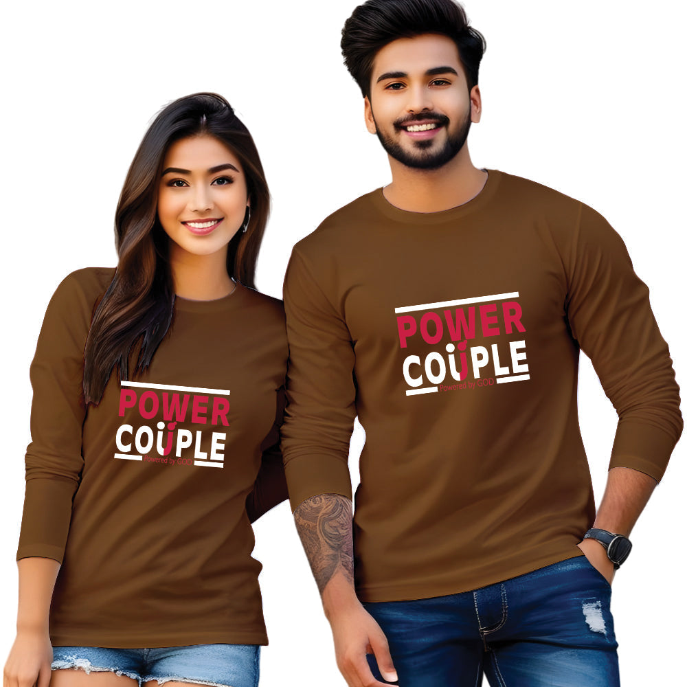 Power Couple Full Sleeve Print T Shirt
