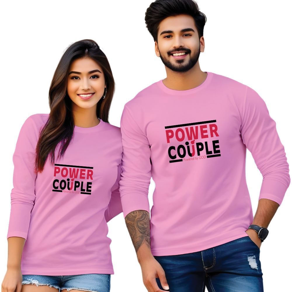 Power Couple Full Sleeve Print T Shirt