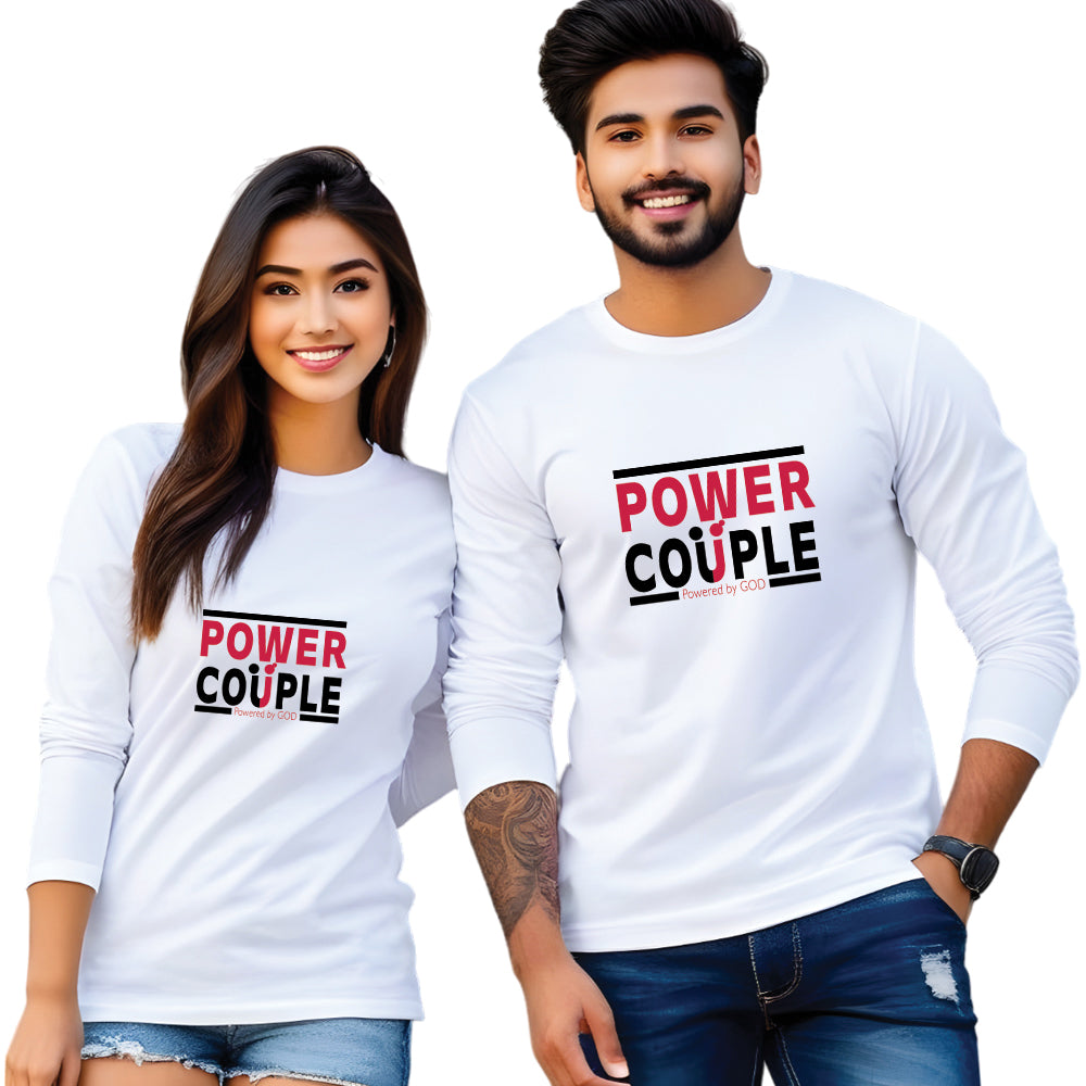 Power Couple Full Sleeve Print T Shirt