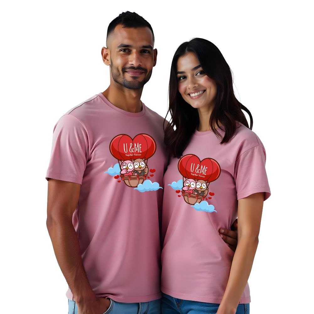 U and Me Hot air Baloon Couple Tshirts