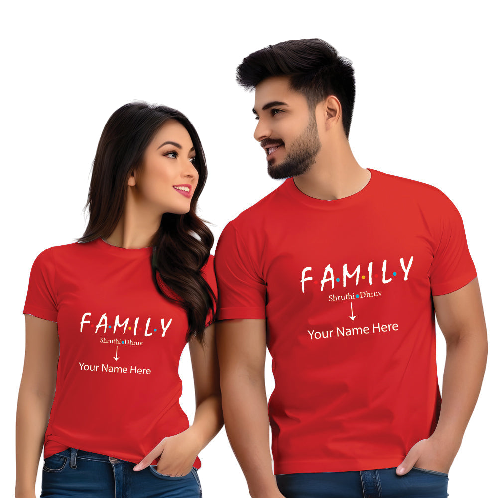 Family Names Customised Couple Tshirts