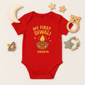 First Diwali Baby Romper | Personalized Infant Onesie with Cute Diya Print