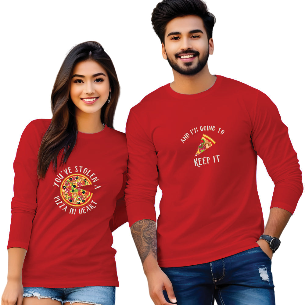 Full Sleeve Couple Printed T Shirt