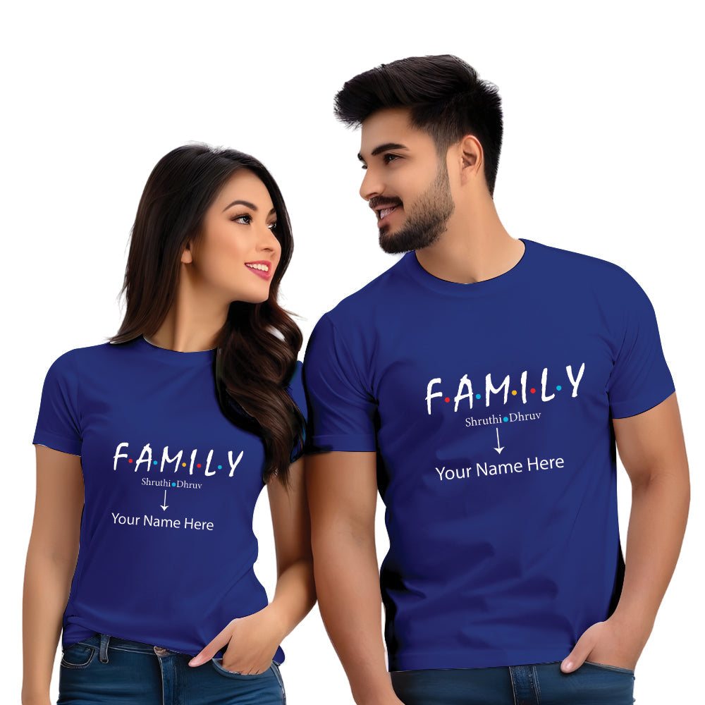 Family Names Customised Couple Tshirts