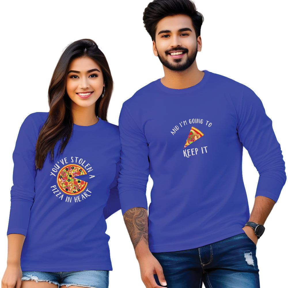 Full Sleeve Couple Printed T Shirt