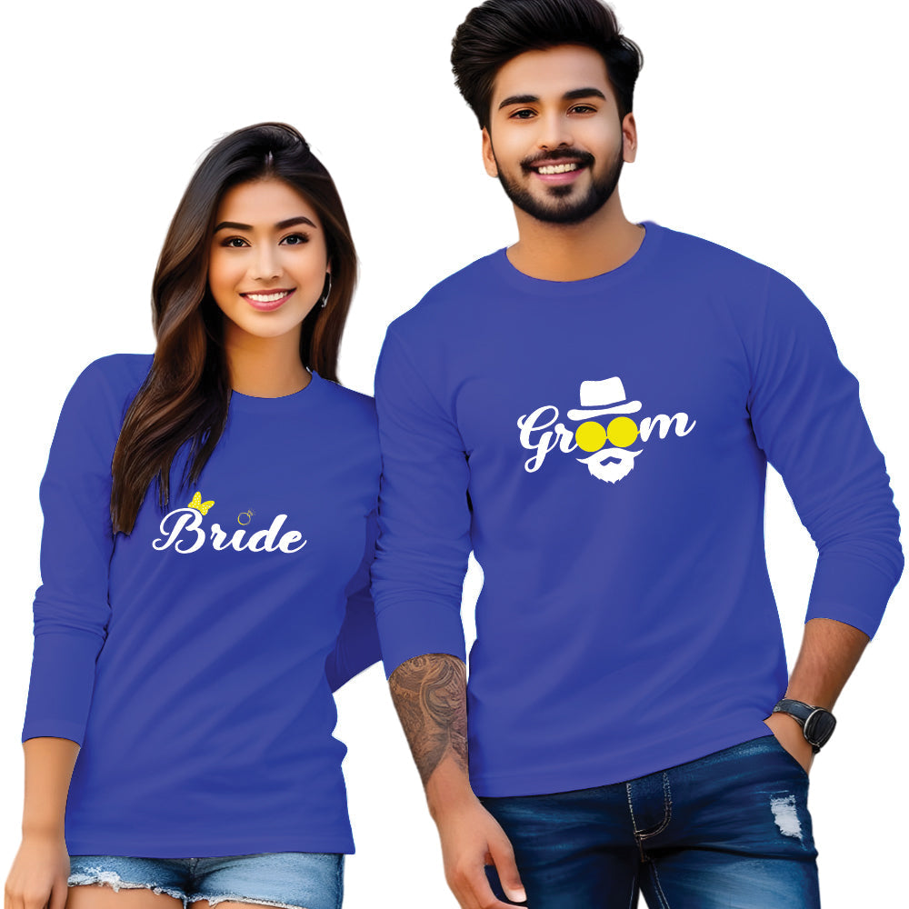 Bride Groom Printed Couple T Shirt