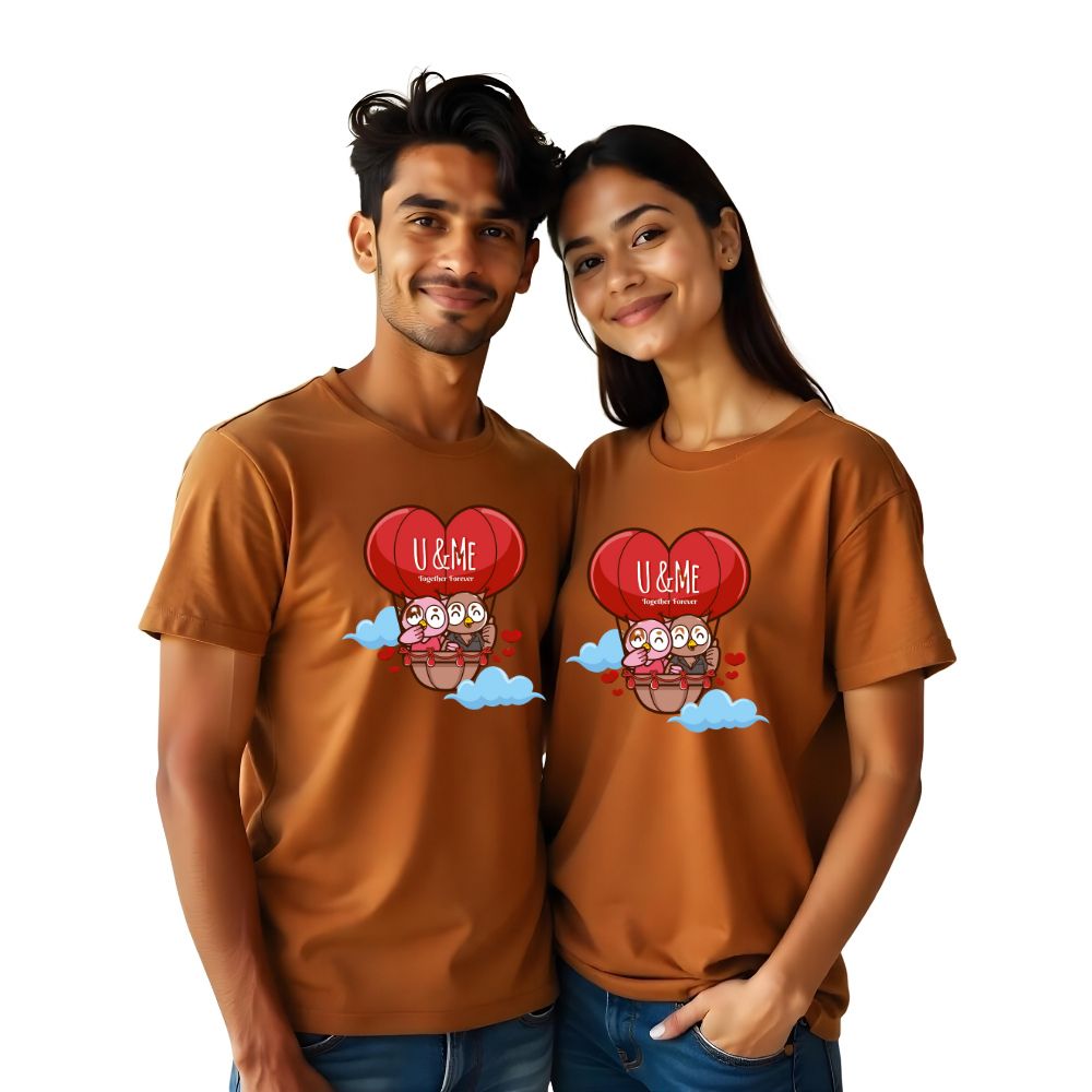 U and Me Hot air Baloon Couple Tshirts