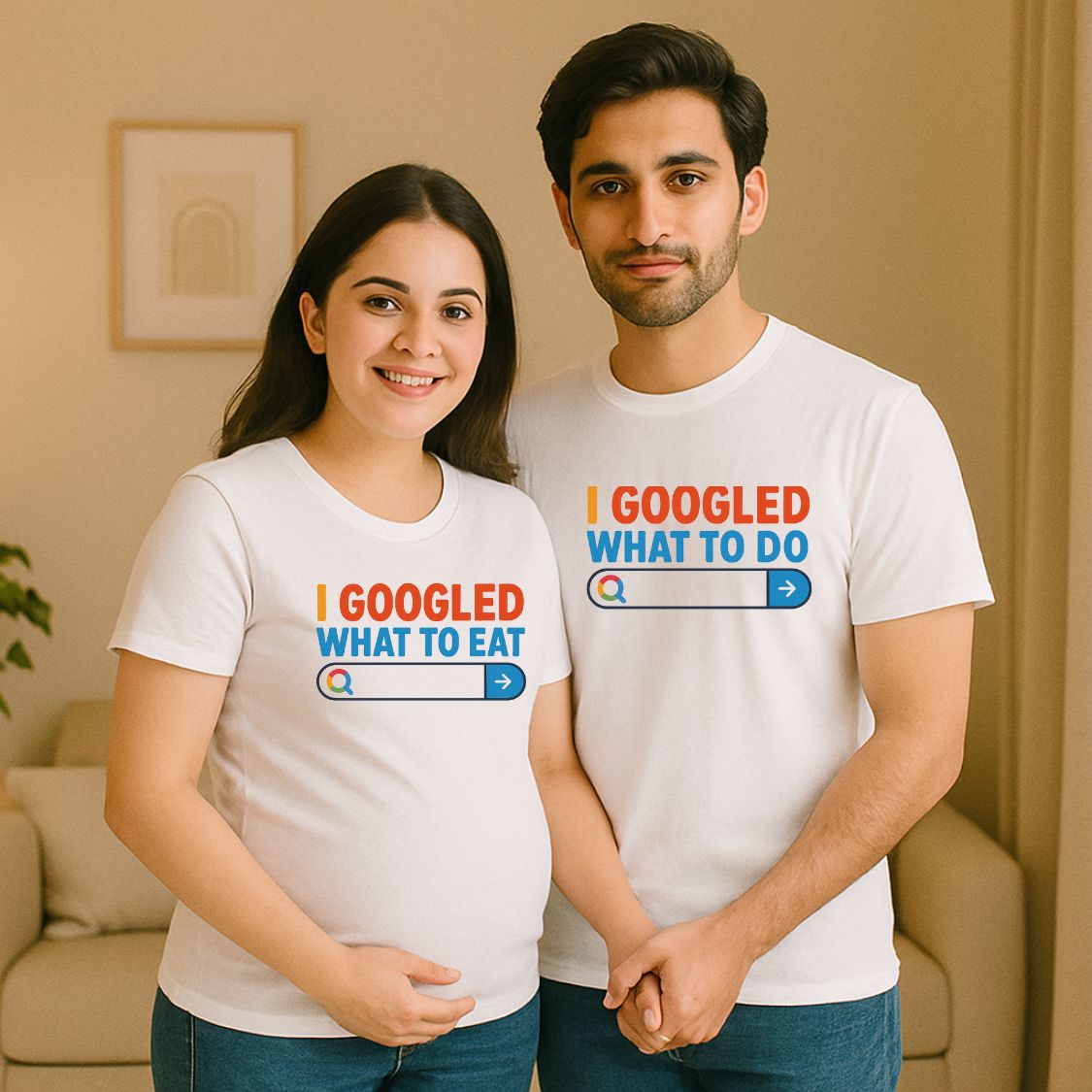 Relatable Pregnancy T-Shirt Set for Modern Couples