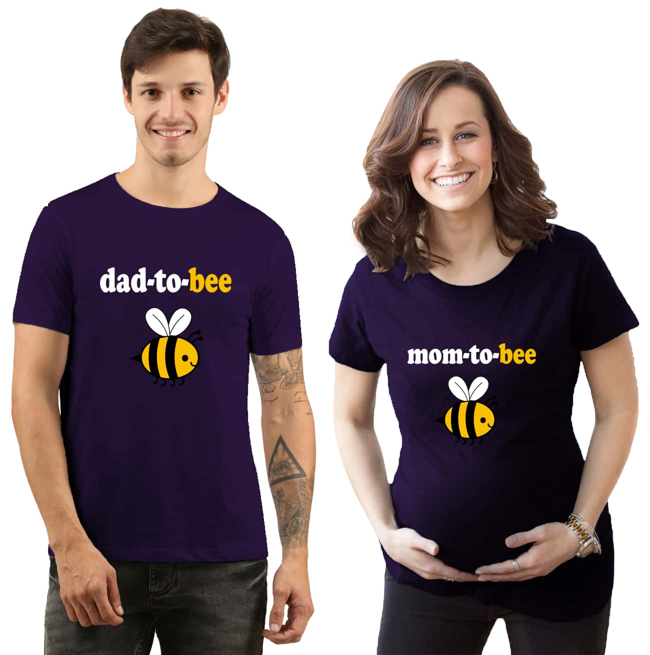 Dad to bee Mom to bee Maternity Couple T-Shirts for Photoshoot