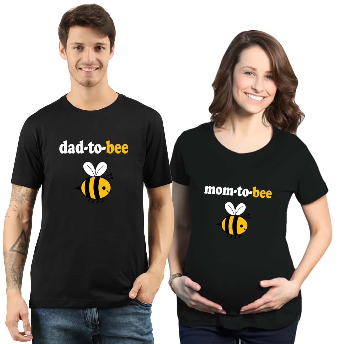 Dad to bee Mom to bee Maternity Couple T-Shirts for Photoshoot