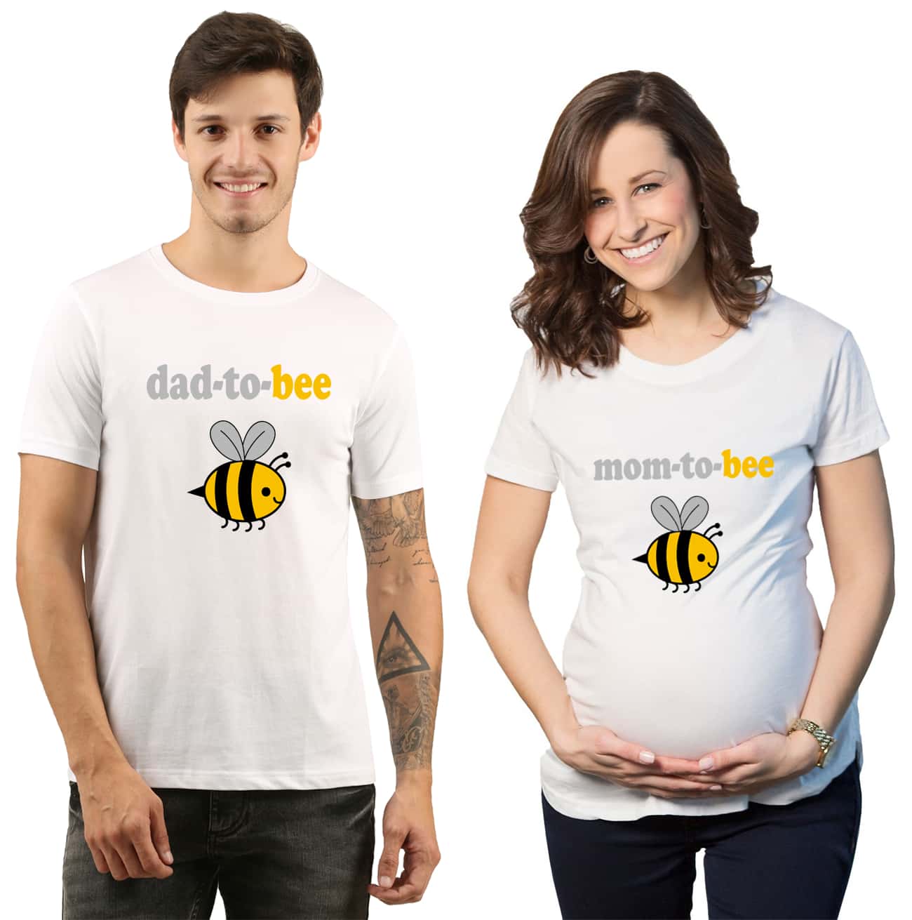 Dad to bee Mom to bee Maternity Couple T-Shirts for Photoshoot