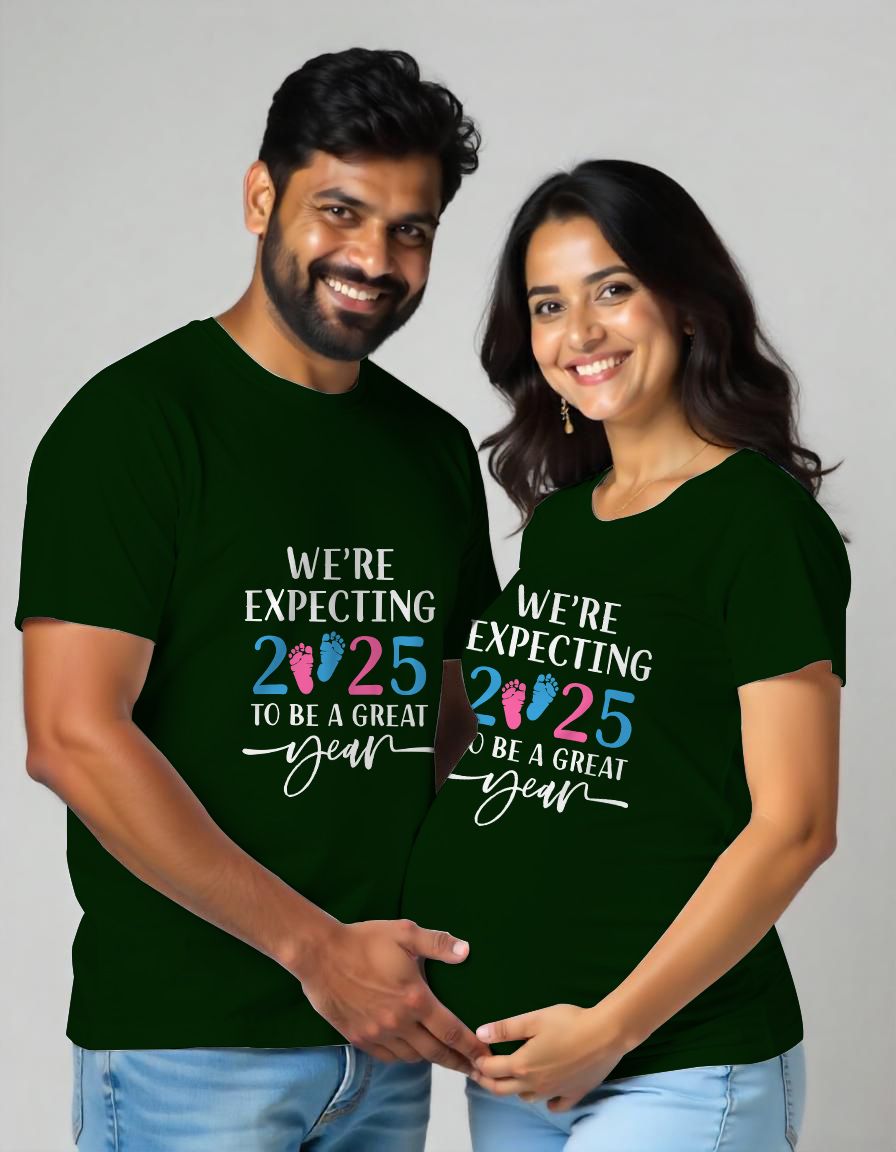 2025 to be a great year - We are expecting Maternity Couple Tshirts