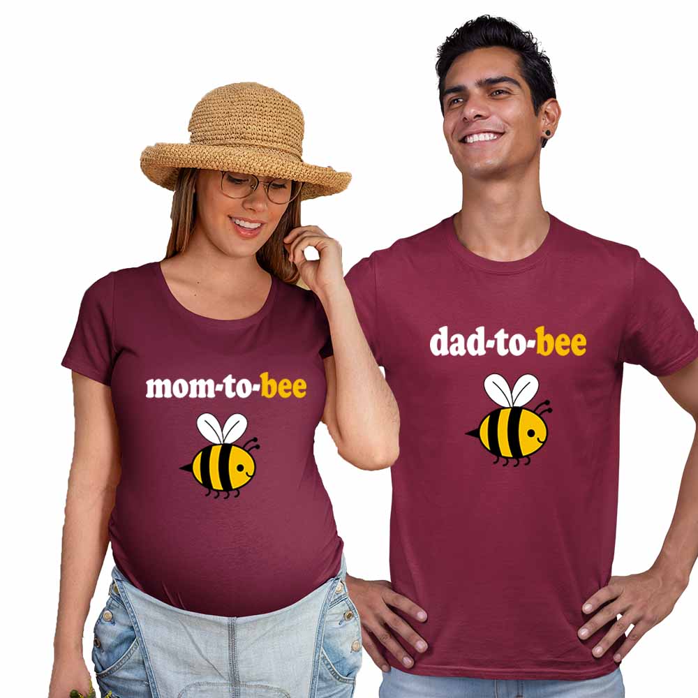 Dad to bee Mom to bee Maternity Couple T-Shirts for Photoshoot