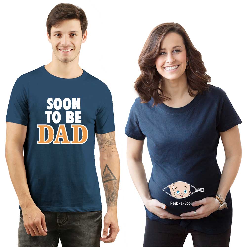 Peek-a-Boo Baby Soon to be dad Couple Tshirts