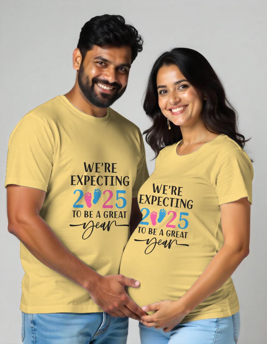 2025 to be a great year - We are expecting Maternity Couple Tshirts