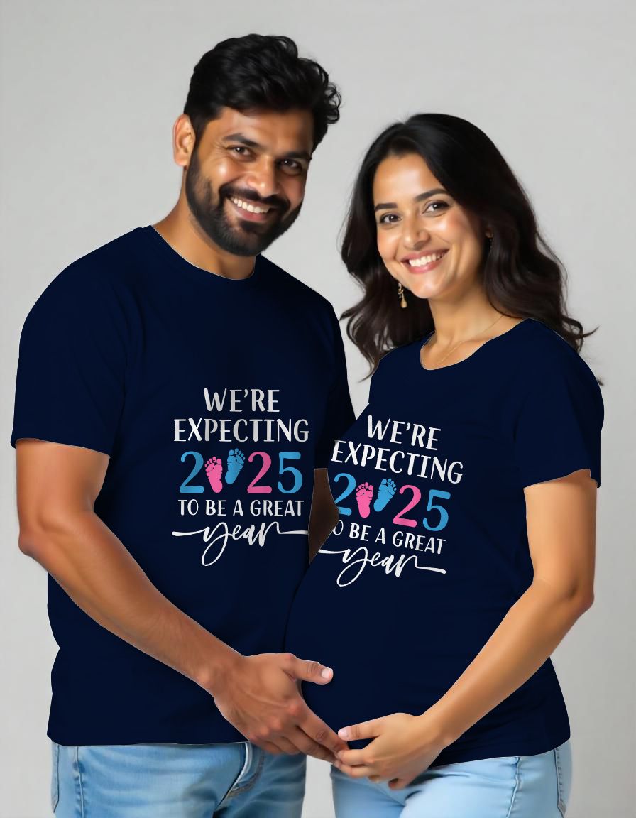 2025 to be a great year - We are expecting Maternity Couple Tshirts
