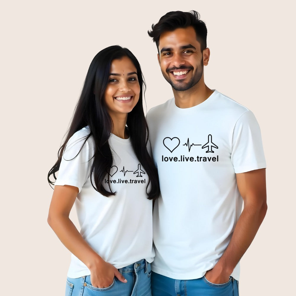 Minimalist Travel Lover T-Shirts for Couples with Travel Vibes